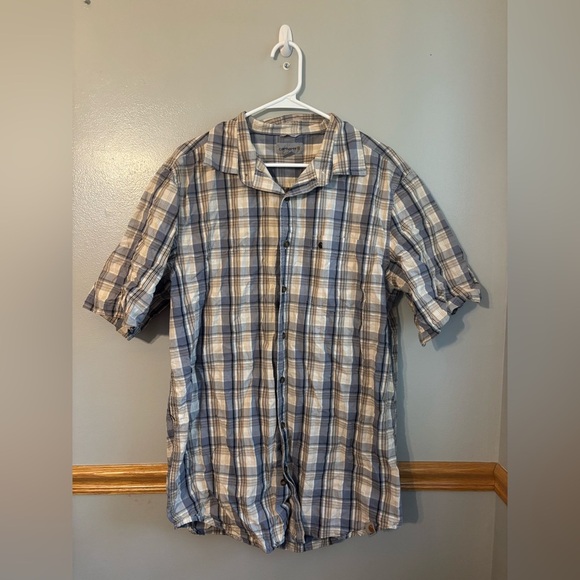 Carhartt Force Relaxed Fit Casual Button Down Short Sleeve Shirt Men's Large - Picture 1 of 5